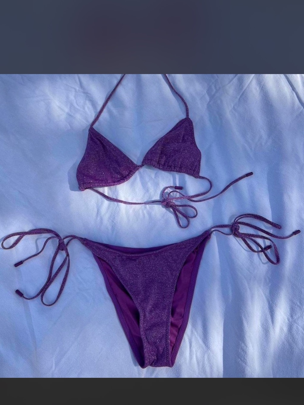 Triangl "vinca" Purple glitter/ sparkle bikini set